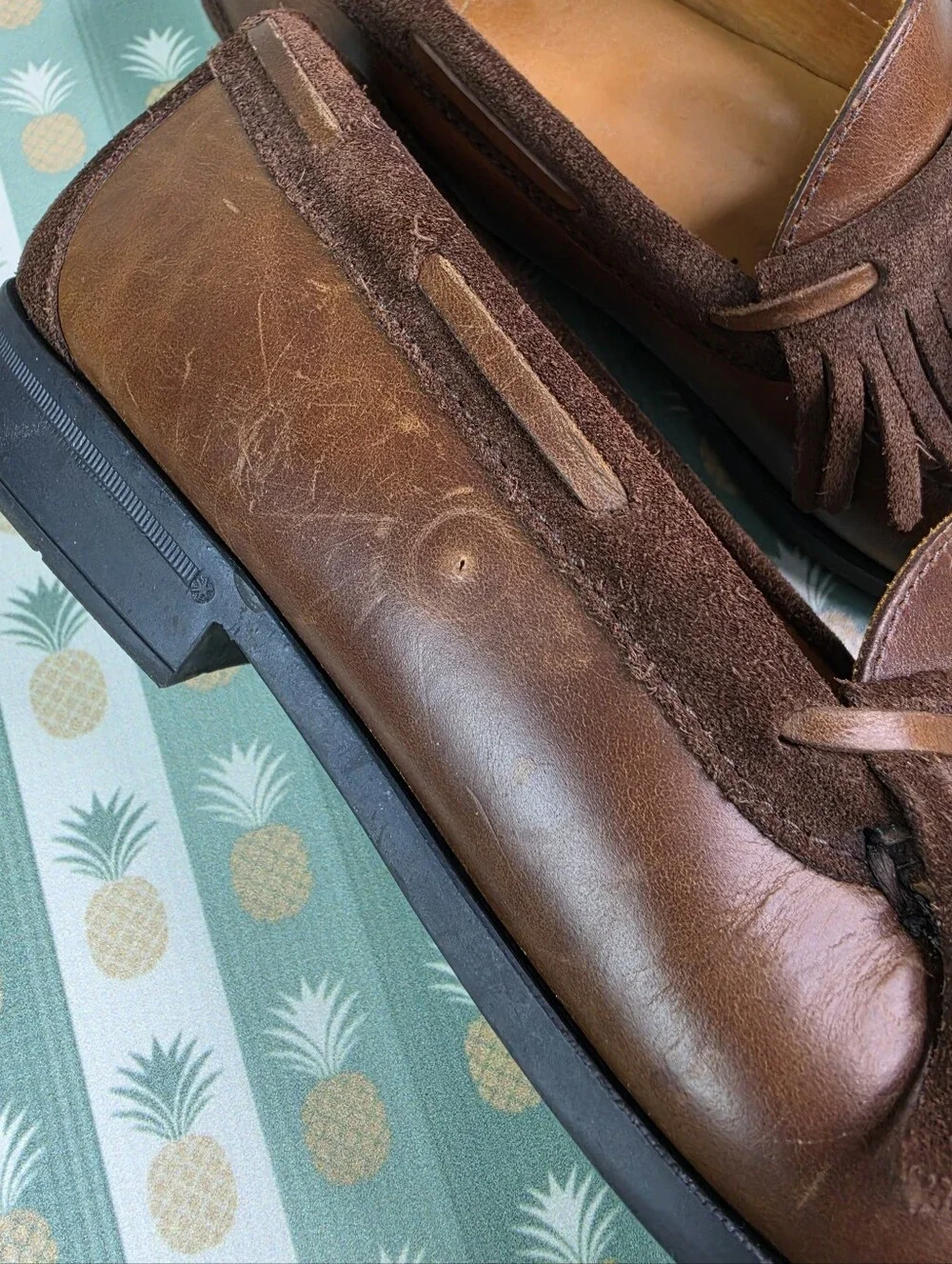 J. Crew Brown Camden leather kiltie tassel loafers